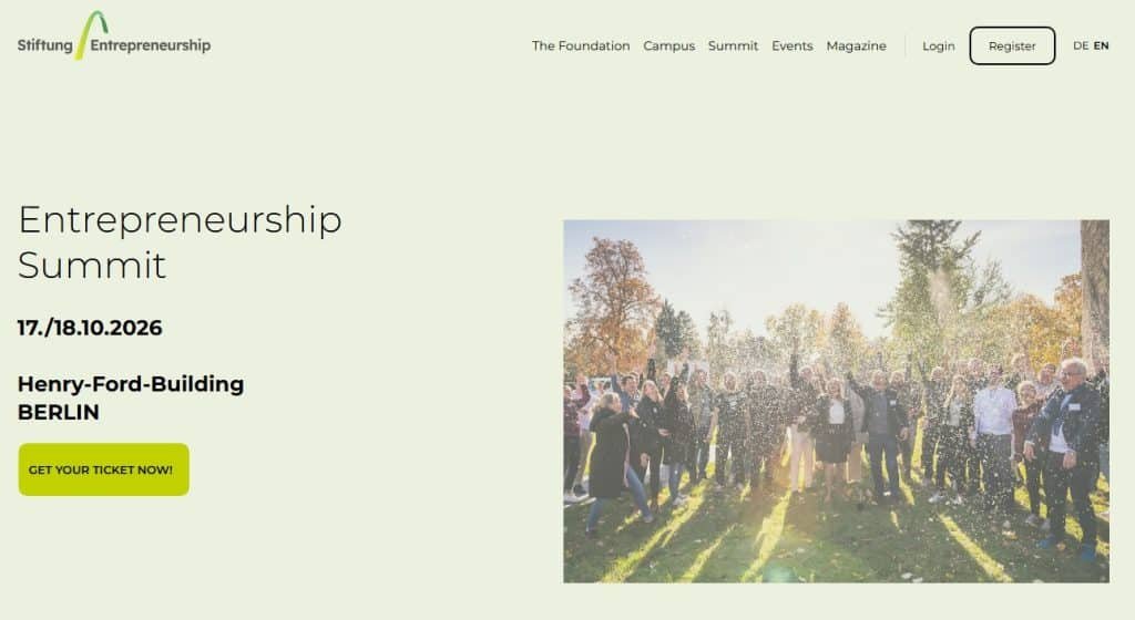 Entrepreneurship summit 2026 website