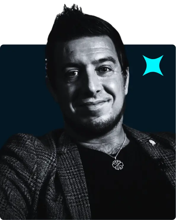 Alex Fazel portrait black and white